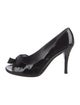 Stuart Weitzman Patent Leather Bow Accents Pumps