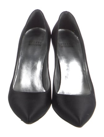 Stuart Weitzman Satin Crystal Embellishments Pumps