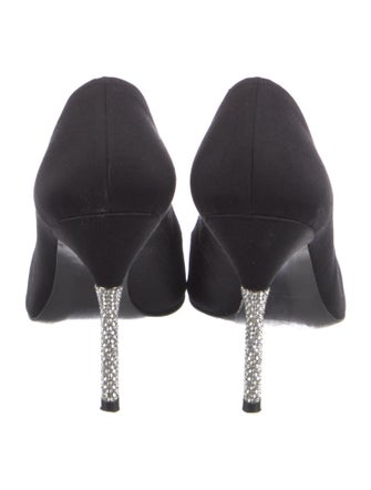 Stuart Weitzman Satin Crystal Embellishments Pumps