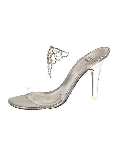 Stuart Weitzman PVC Crystal Embellishments Sandals