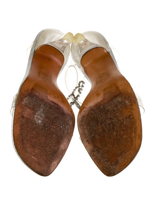 Stuart Weitzman PVC Crystal Embellishments Sandals