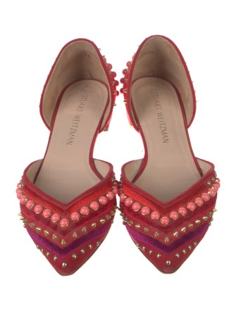 Stuart Weitzman Suede Printed D'Orsay Flats