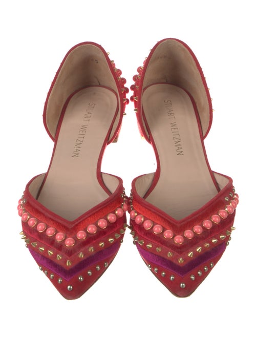 Stuart Weitzman Suede Printed D'Orsay Flats