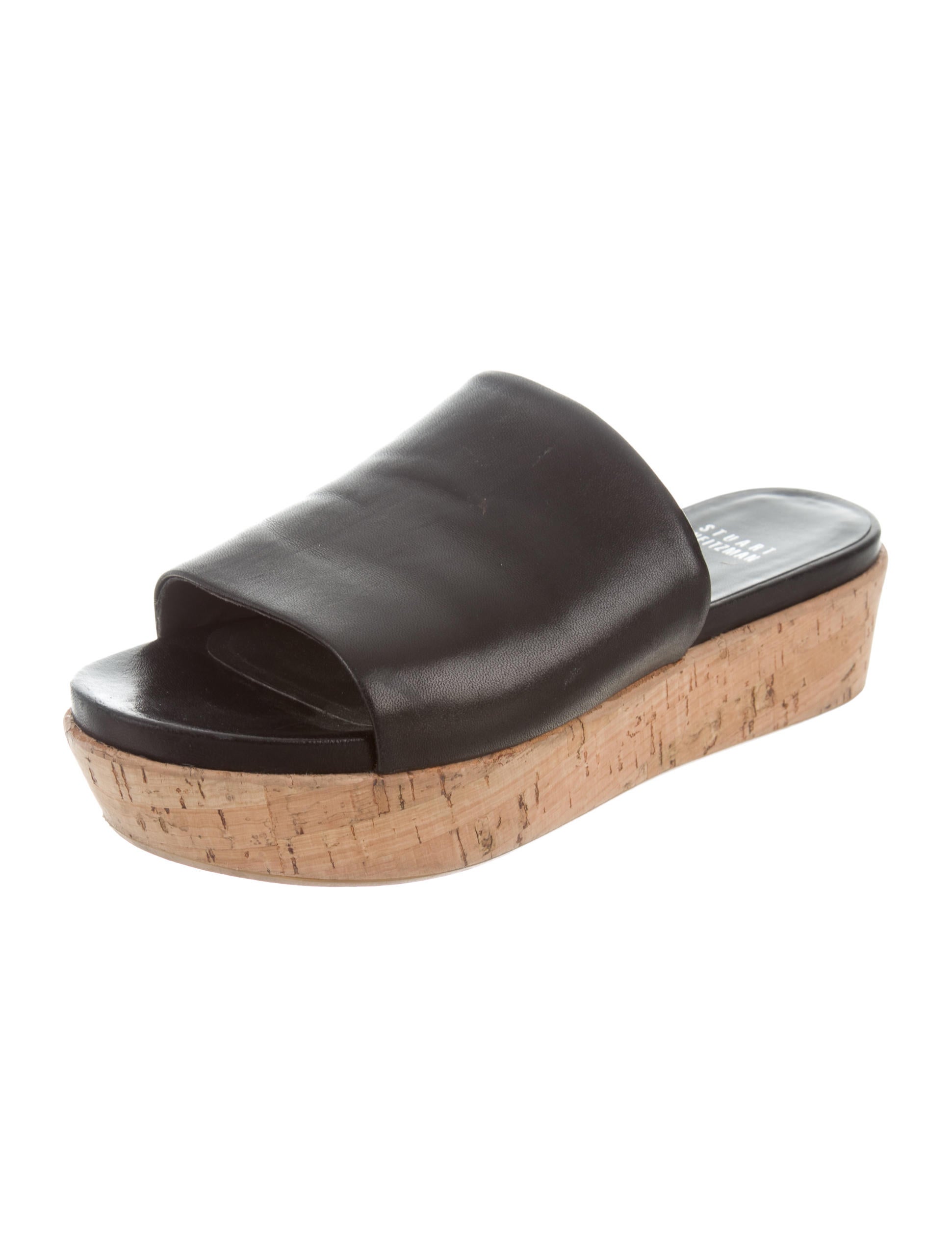 Stuart Weitzman Flatform Slide Sandals - Shoes - WSU37458 | The RealReal