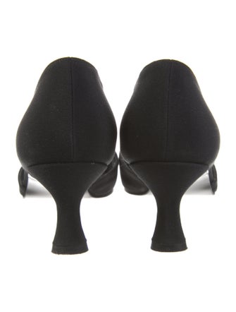 Stuart Weitzman Satin Crystal Embellishments T-Strap Pumps