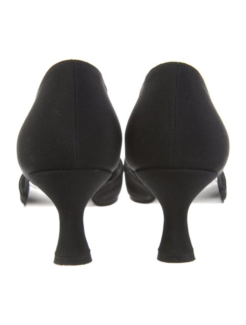 Stuart Weitzman Satin Crystal Embellishments T-Strap Pumps