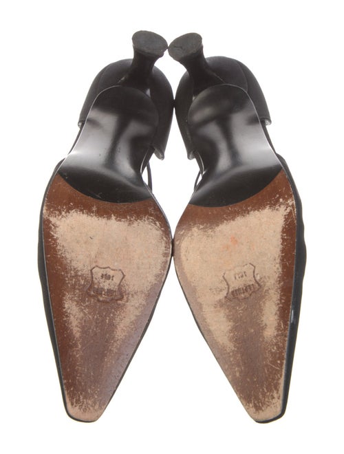 Stuart Weitzman Satin Crystal Embellishments T-Strap Pumps