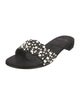 Stuart Weitzman Suede Crystal Embellishments Slides