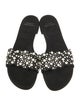 Stuart Weitzman Suede Crystal Embellishments Slides