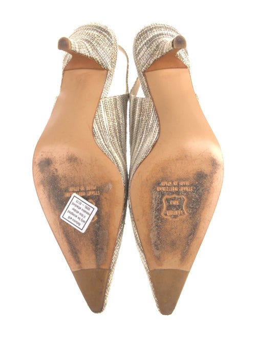 Stuart Weitzman Rattan Glitter Accents Slingback Pumps