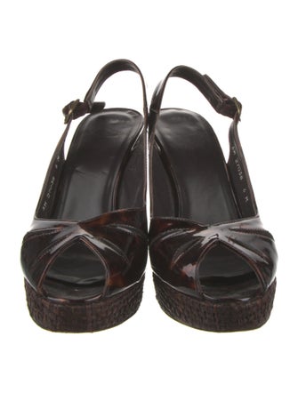 Stuart Weitzman Patent Leather Slingback Sandals