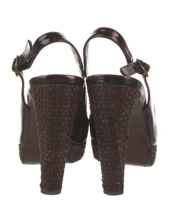 Stuart Weitzman Patent Leather Slingback Sandals