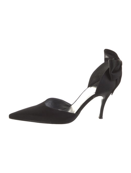 Stuart Weitzman Satin Bow Accents D'Orsay Pumps