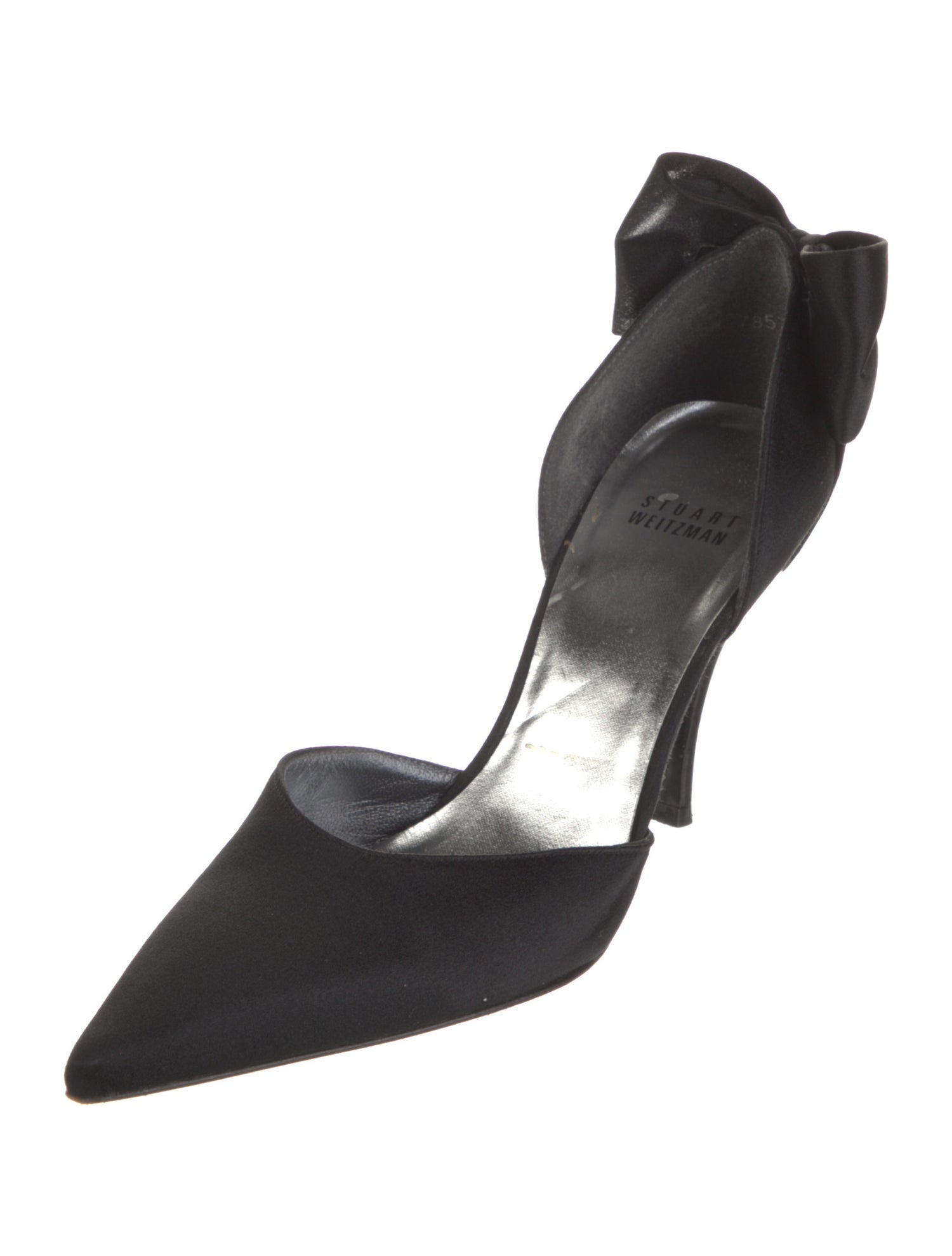 Stuart Weitzman Satin Bow Accents D'Orsay Pumps