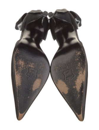 Stuart Weitzman Satin Bow Accents D'Orsay Pumps