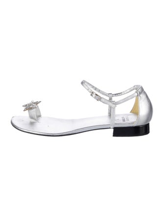 Stuart Weitzman Silver Leather Sandals