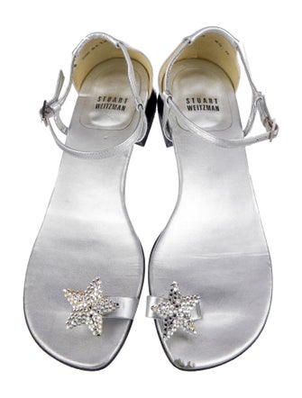 Stuart Weitzman Silver Leather Sandals
