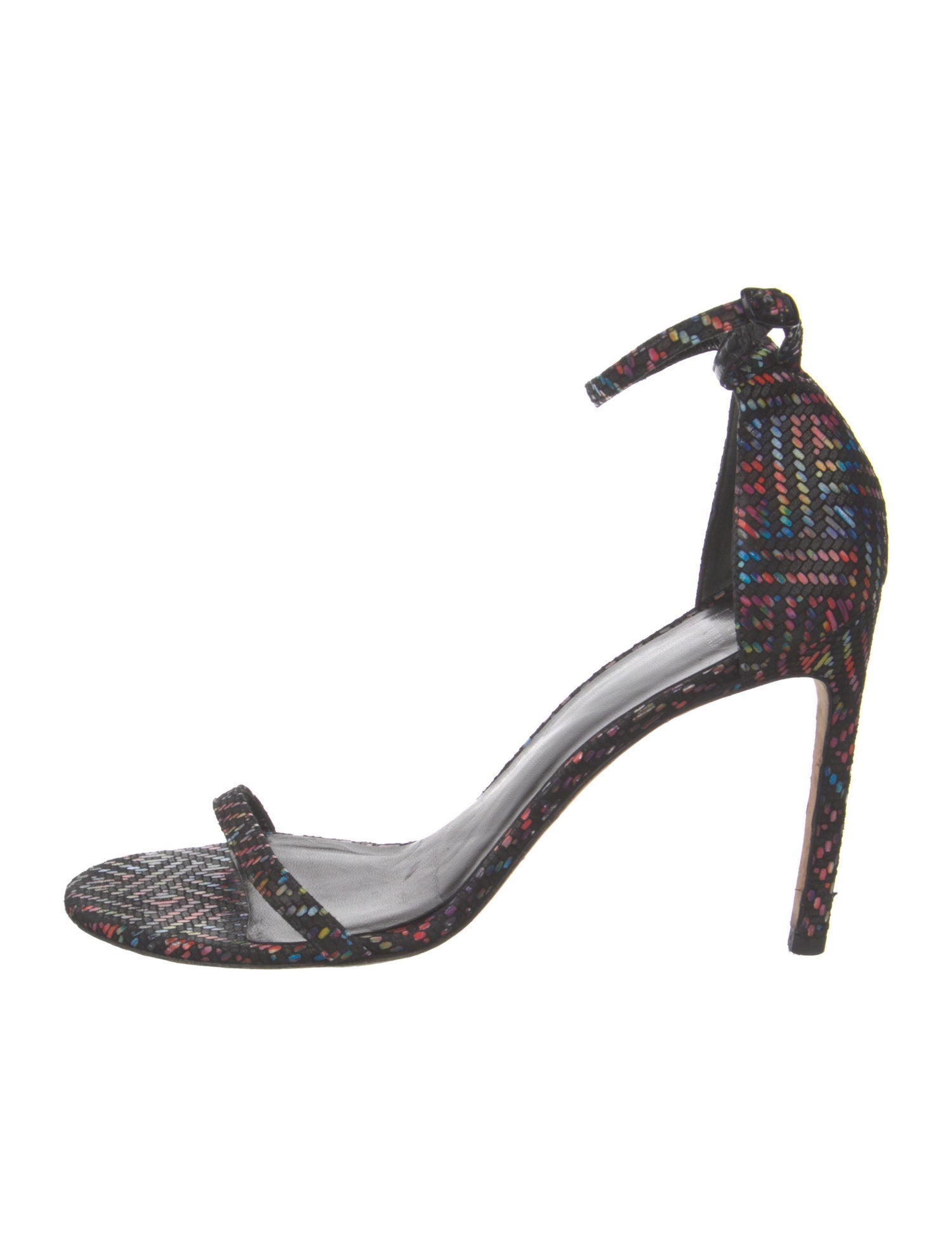 Stuart Weitzman Suede Printed Sandals