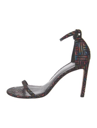 Stuart Weitzman Suede Printed Sandals