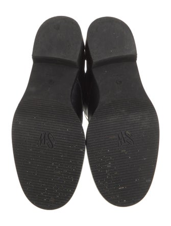 Stuart Weitzman Leather Crystal Embellishments Combat Boots