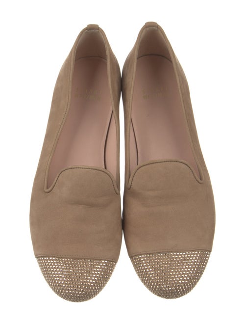 Stuart Weitzman Suede Studded Accents Loafers