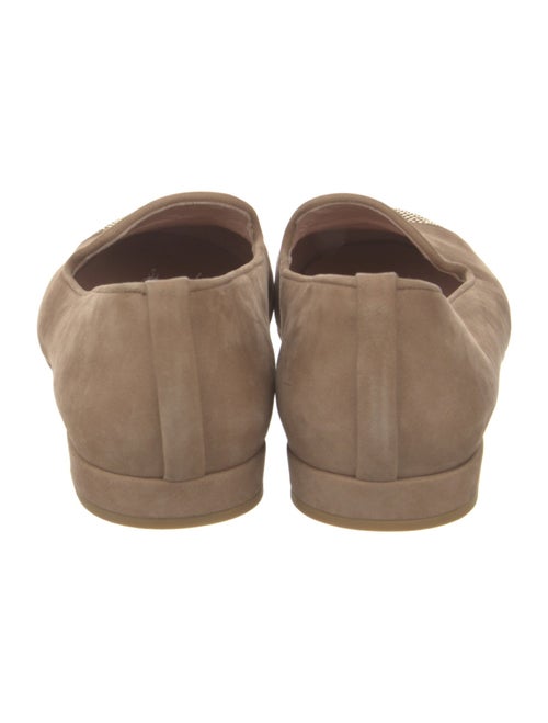 Stuart Weitzman Suede Studded Accents Loafers