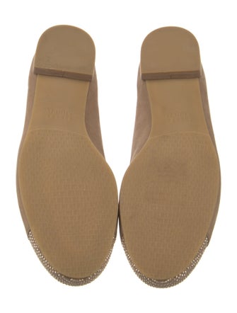 Stuart Weitzman Suede Studded Accents Loafers