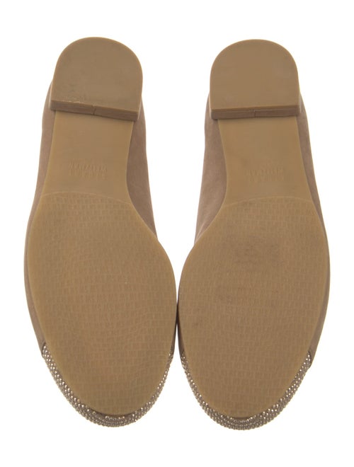 Stuart Weitzman Suede Studded Accents Loafers