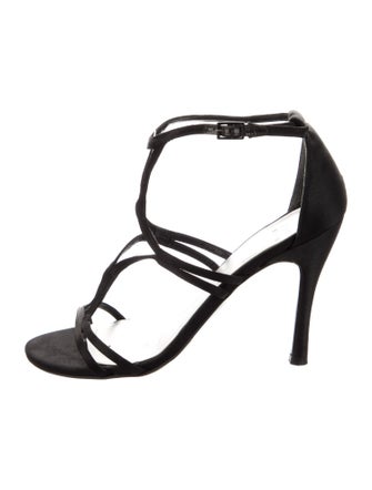 Stuart Weitzman Satin T-Strap Sandals