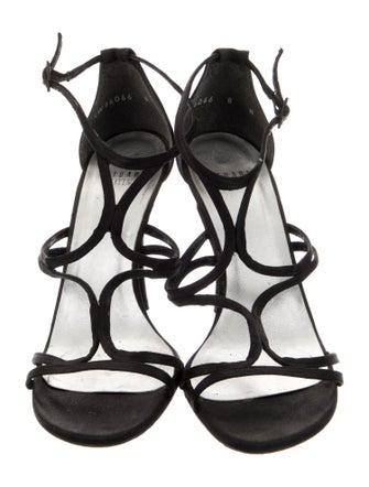 Stuart Weitzman Satin T-Strap Sandals
