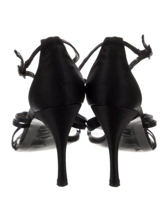 Stuart Weitzman Satin T-Strap Sandals