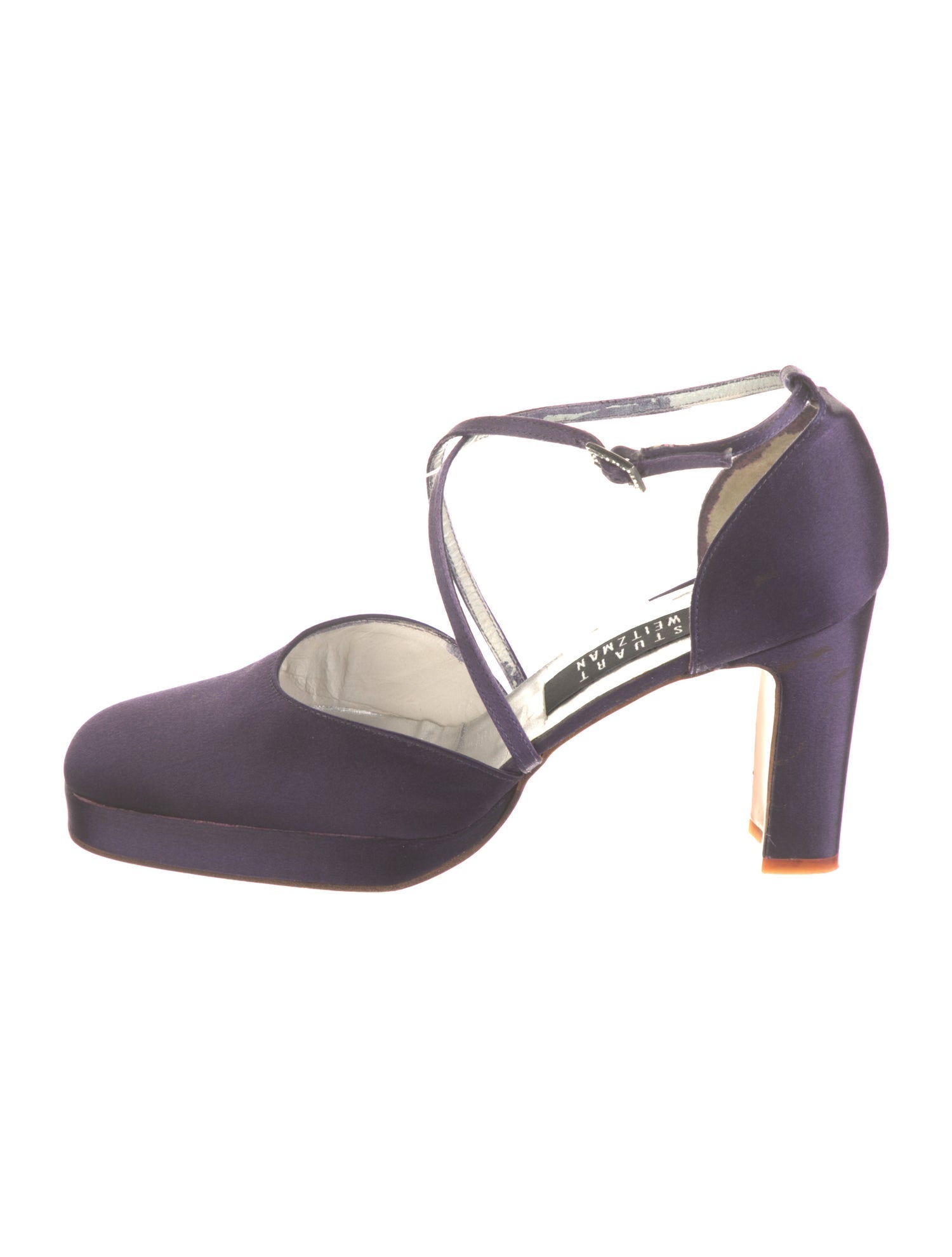 Stuart Weitzman Satin Crystal Embellishments D'Orsay Pumps