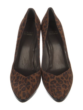 Stuart Weitzman Suede Animal Print Pumps