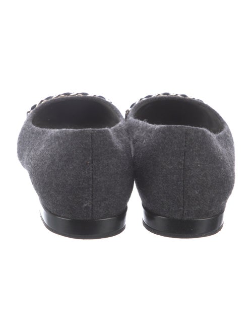 Stuart Weitzman Wool Chain-Link Accents Ballet Flats