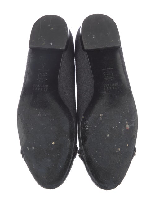Stuart Weitzman Wool Chain-Link Accents Ballet Flats