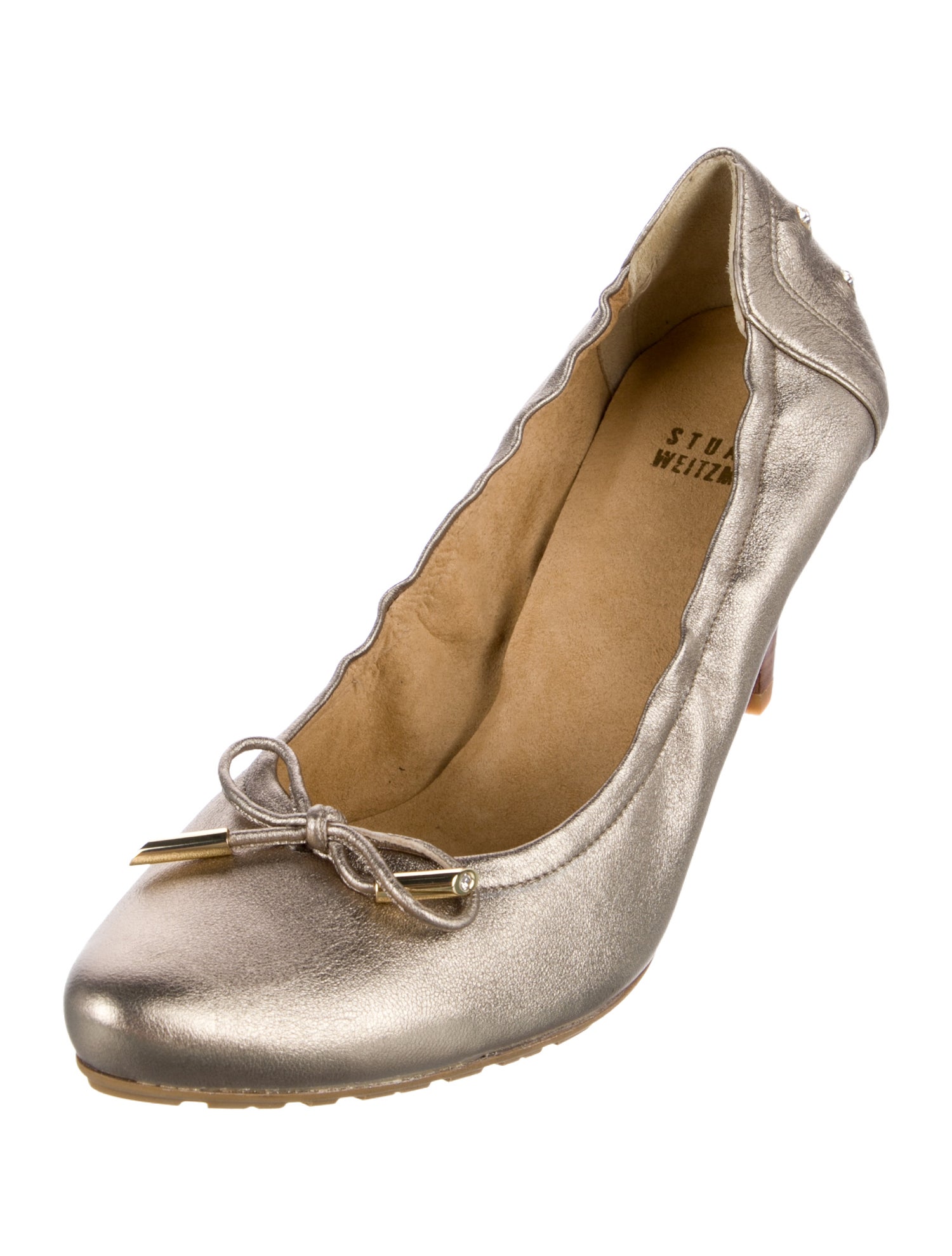 Stuart Weitzman Leather Colorblock Pattern Pumps