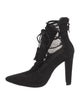 Stuart Weitzman Suede Mesh Accents Lace-Up Boots