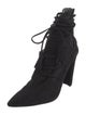 Stuart Weitzman Suede Mesh Accents Lace-Up Boots