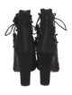 Stuart Weitzman Suede Mesh Accents Lace-Up Boots