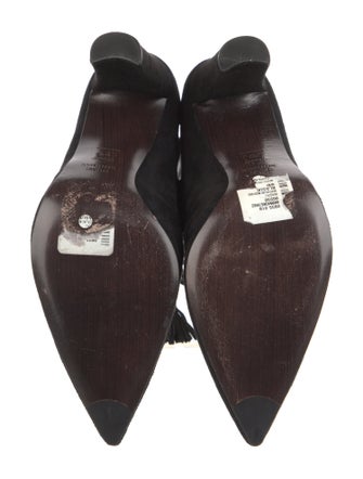 Stuart Weitzman Suede Mesh Accents Lace-Up Boots