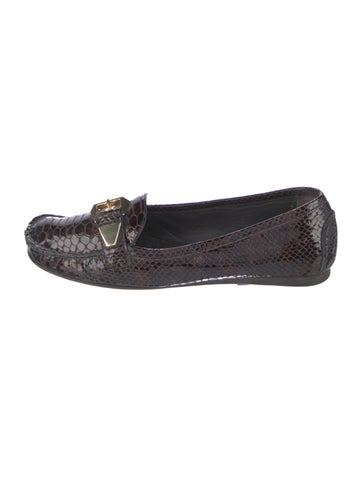 Stuart Weitzman Flats Patent Leather Animal Print Loafers US 10 |