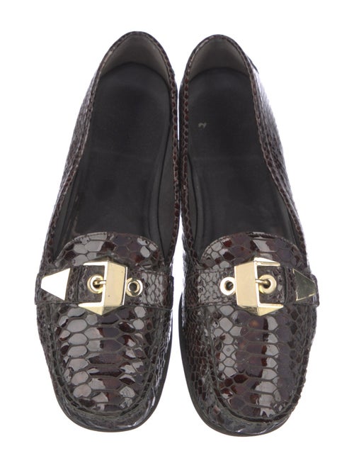 Stuart Weitzman Patent Leather Animal Print Loafers