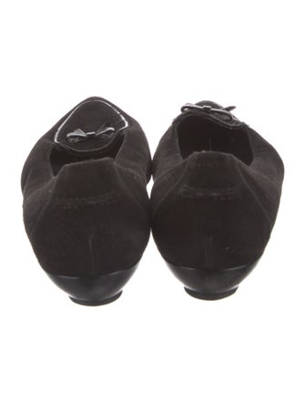 Stuart Weitzman Suede Bow Accents Flats