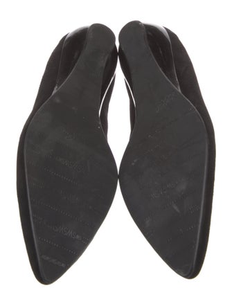 Stuart Weitzman Suede Bow Accents Flats