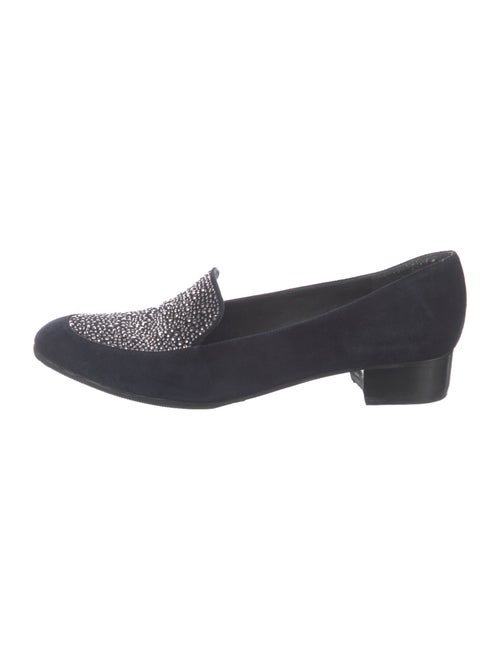 Stuart Weitzman Suede Studded Accents Loafers