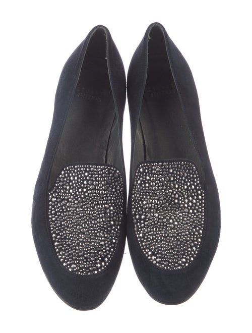 Stuart Weitzman Suede Studded Accents Loafers