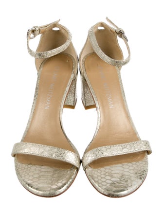 Stuart Weitzman Leather Animal Print Sandals