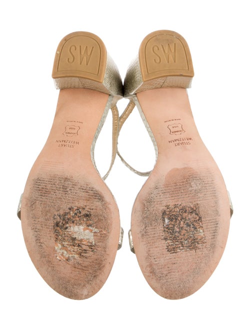 Stuart Weitzman Leather Animal Print Sandals