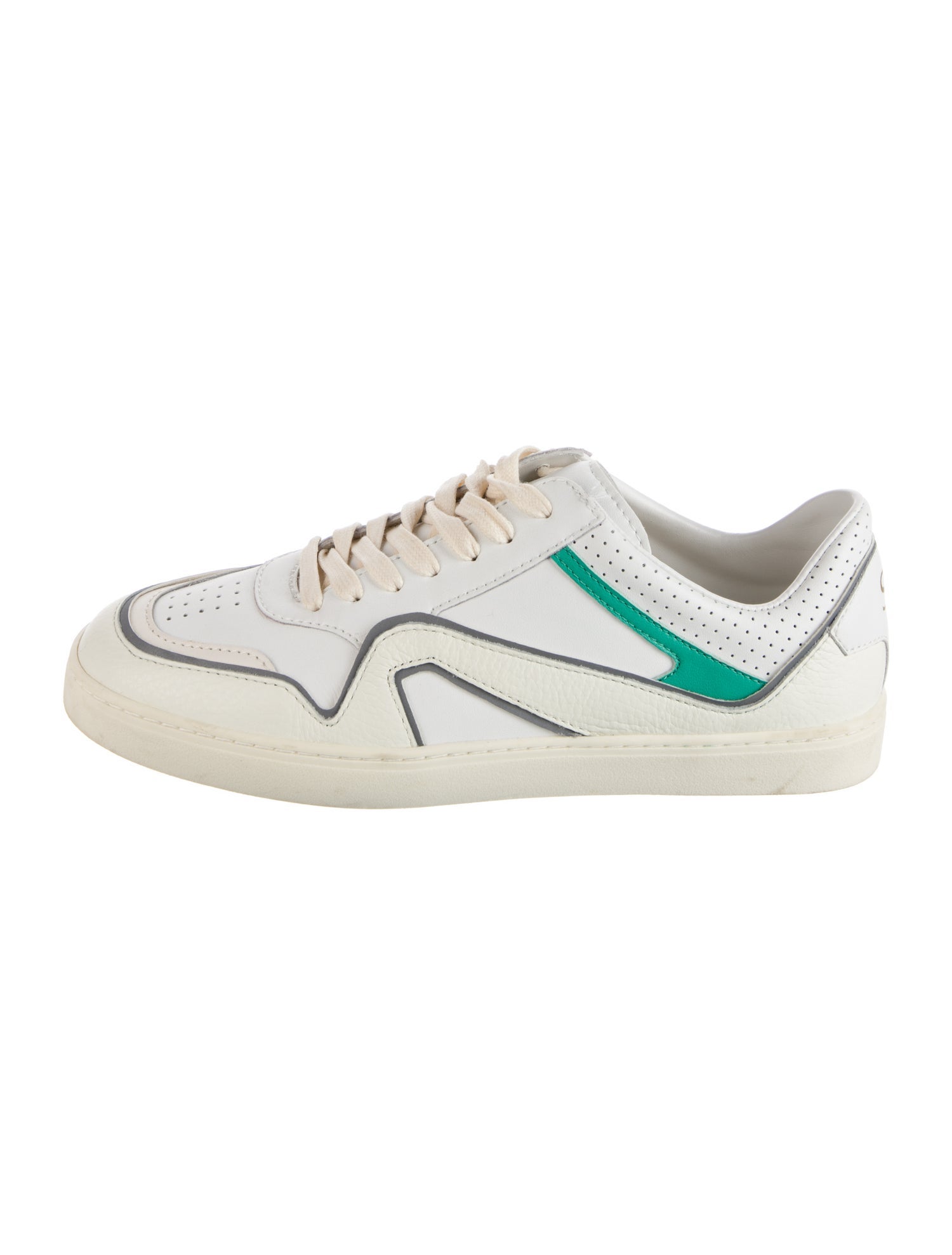 Stuart Weitzman Leather Colorblock Pattern Sneakers