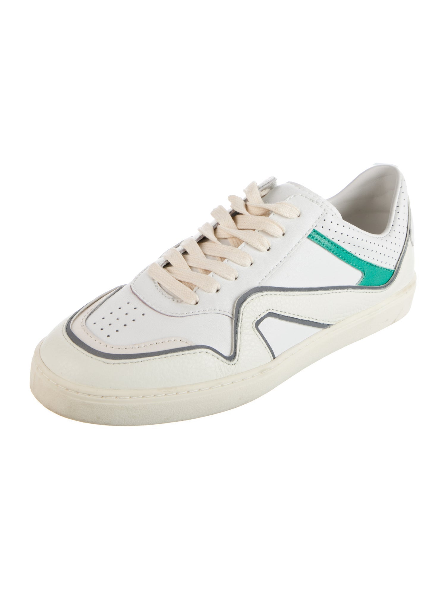 Stuart Weitzman Leather Colorblock Pattern Sneakers